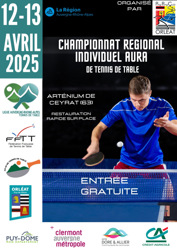 Affiche Sport Tennis de Table Annonce Invitation évènement Sportif Rouge Illustration Photo Moderne - 1
