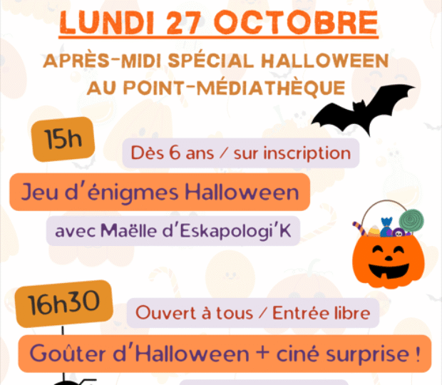 Venez fêter Halloween au Point Médiathèque !