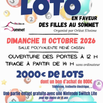 Loto organisé par Orléat S&rsquo;Anime